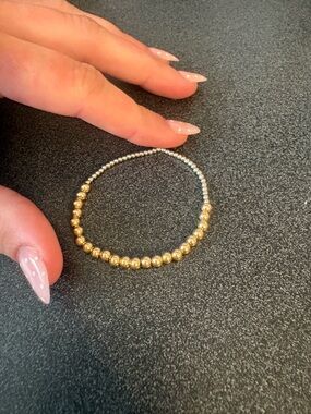 ENEWTON Two-Tone Gold & Silver Beaded Stretch Bracelet for Women